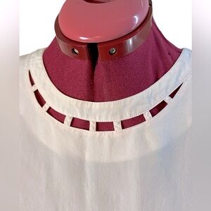 Pink 100% silk loose fit crepe de chine short sleeve blouse with neck detail